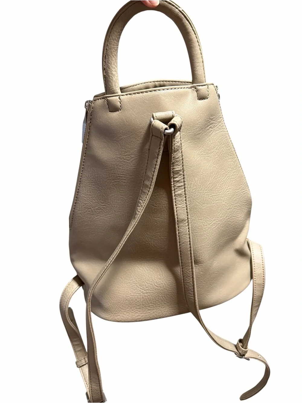 Matt & Nat Taupe Beige Top-Handle Backpack